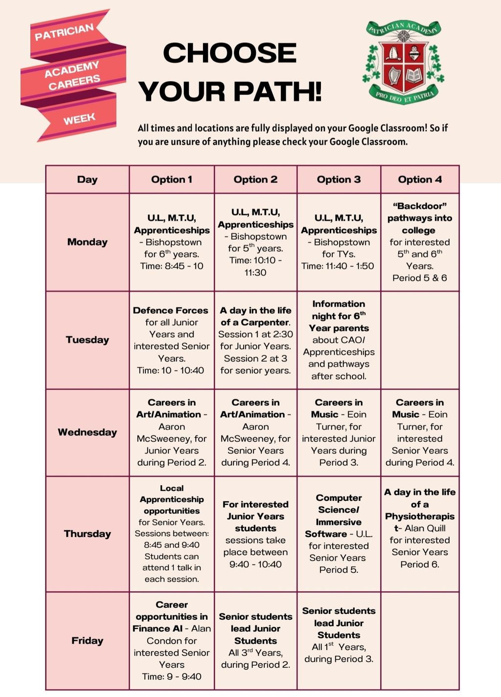 Patrician Academy Careers Week