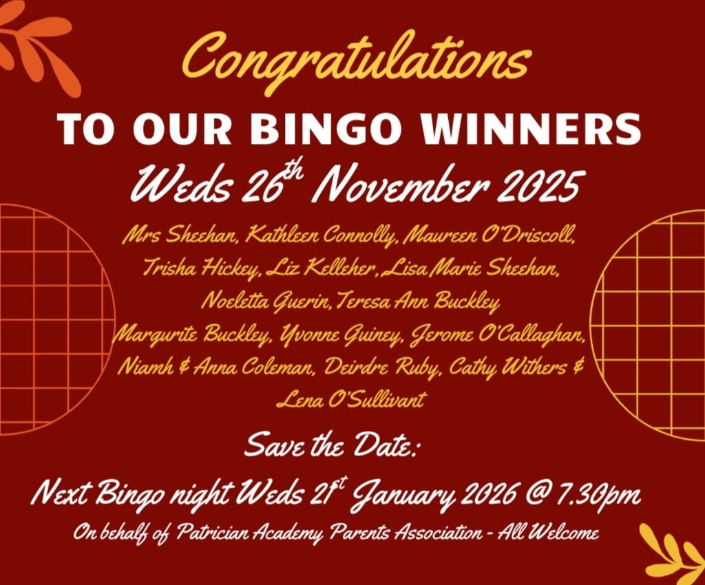 Parents’ Association Bingo Night